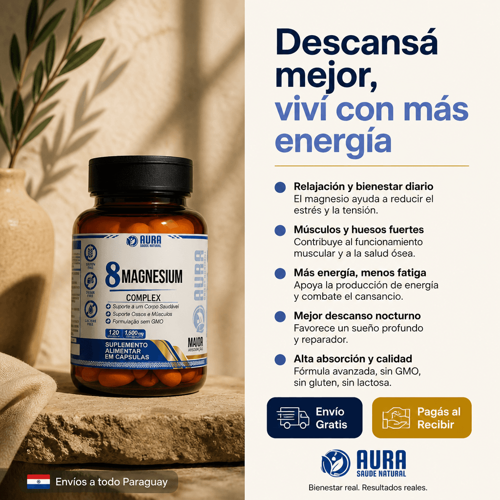8 Magnesium Complex 1500mg - AURA (120 Cápsulas) — 8