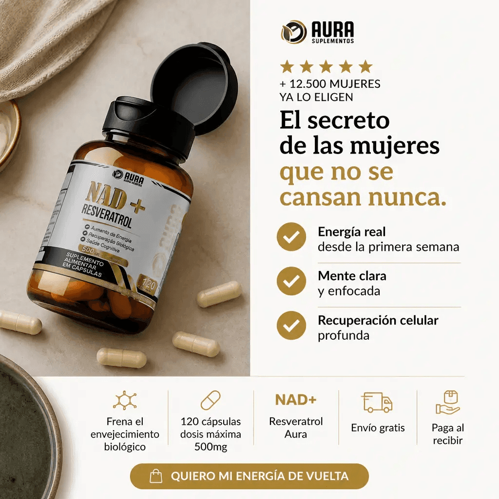 NAD+ Resveratrol 500mg – Suplemento Antienvejecimiento para Energía y Recuperación Celular 120 Cápsulas — 3