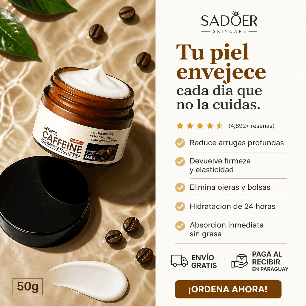 SADOER Retinol Caffeine Anti-Wrinkle Cream – Crema Antiedad con Retinol y Cafeína 50g — 4