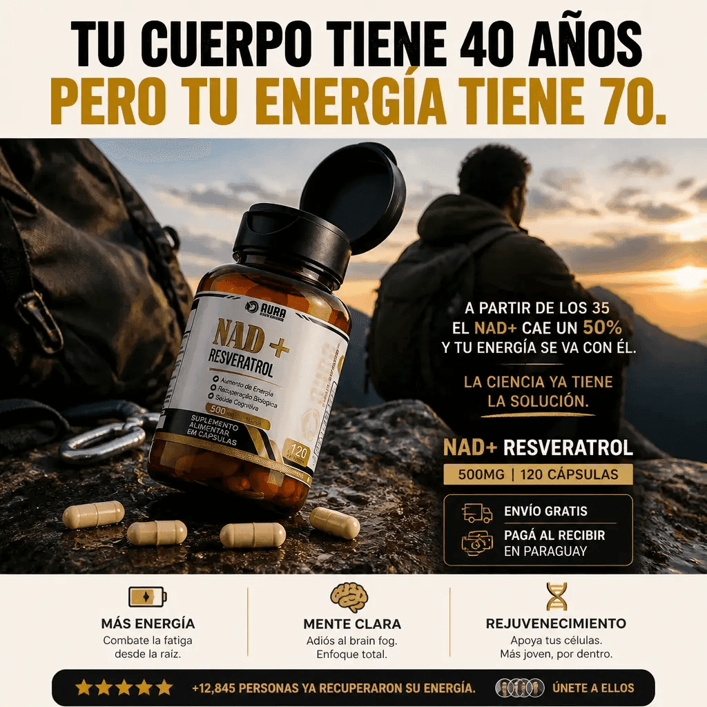 NAD+ Resveratrol 500mg – Suplemento Antienvejecimiento para Energía y Recuperación Celular 120 Cápsulas — 5