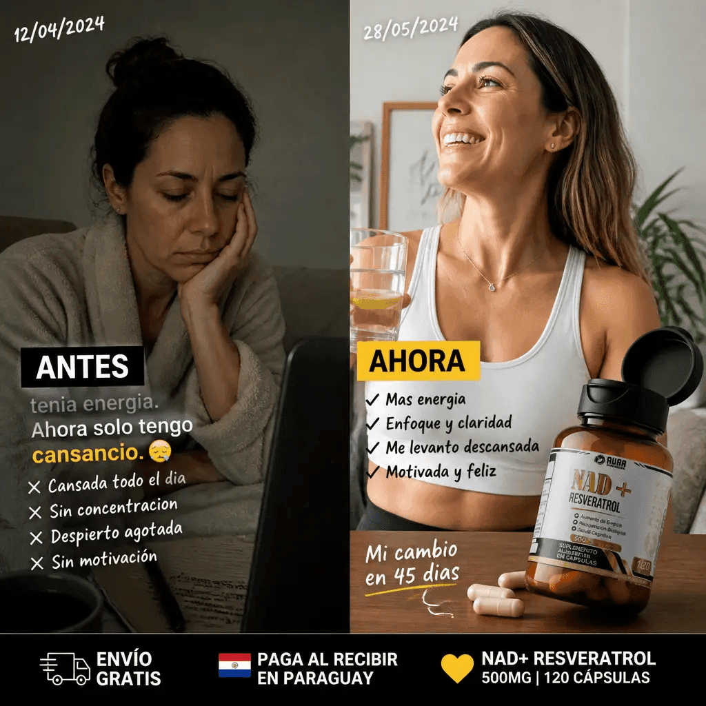 NAD+ Resveratrol 500mg – Suplemento Antienvejecimiento para Energía y Recuperación Celular 120 Cápsulas — 2