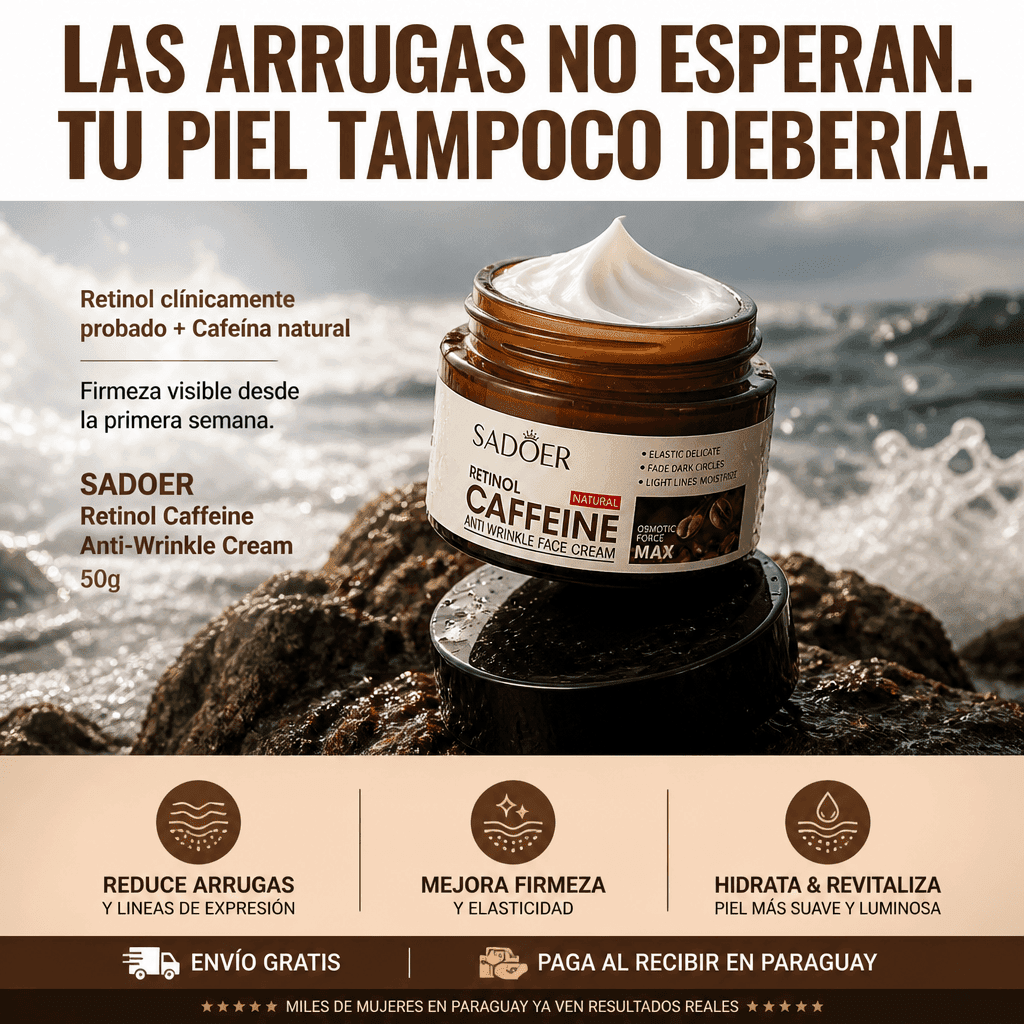 SADOER Retinol Caffeine Anti-Wrinkle Cream – Crema Antiedad con Retinol y Cafeína 50g — 5